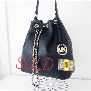 SOLD! MK Med Pebble Leather Drawstring Bag